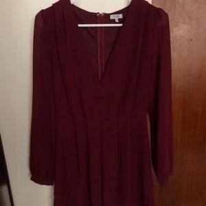 Tobi dark red long sleeve romper